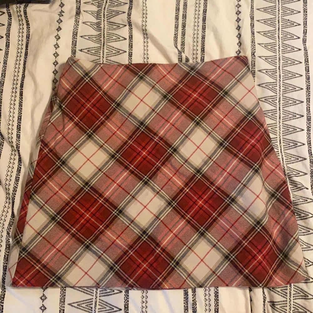 Plaid high rise skirt